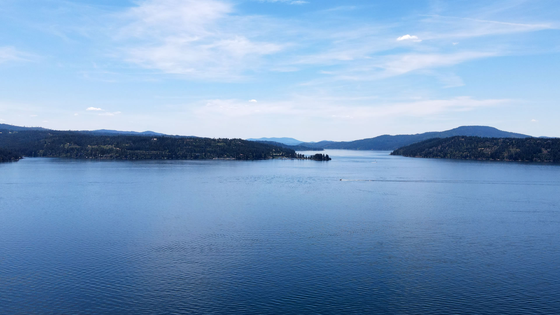 aerial view of Lake Coeur d'Alene